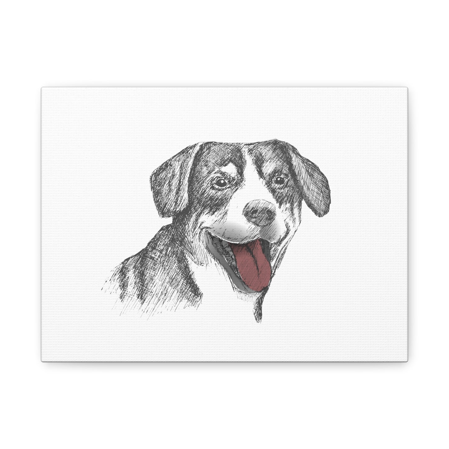 Personalized Dog Portrait Canvas Wall Art - Stretched Matte Canvas, 12" x 16"