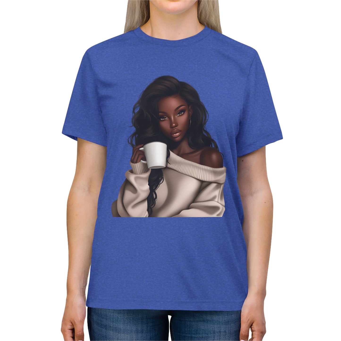 Cozy Vibes Unisex Triblend Tee - Stylish Coffee Lover Design