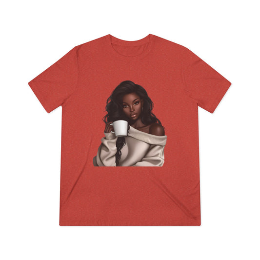 Cozy Vibes Unisex Triblend Tee - Stylish Coffee Lover Design